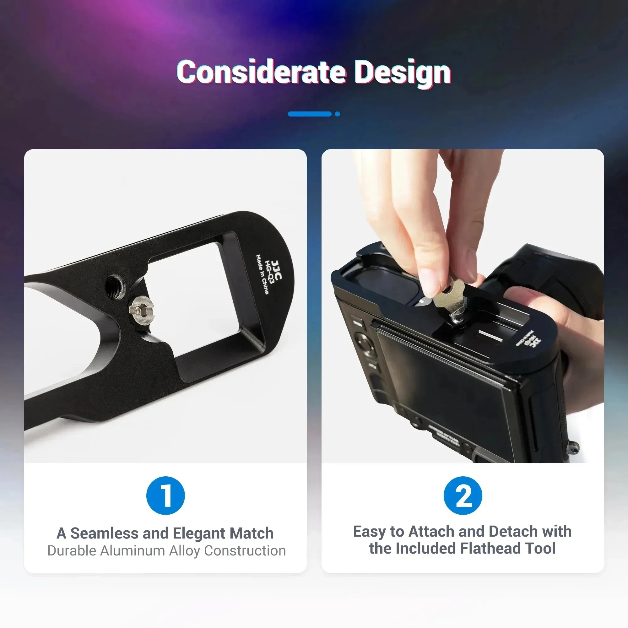 Uchwyt ręczny JJC Q3 do aparatu Leica Q3 z gwintem wewnętrznym 1/4-20 na dole