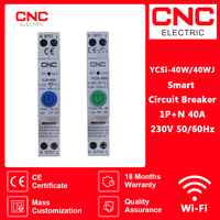 CNC WIFI Smart Switch 40A 1P+N Energy Meter Kwh Metering Monitoring Timer Relay MCB TUYA Smartlife Voltage Current Protection
