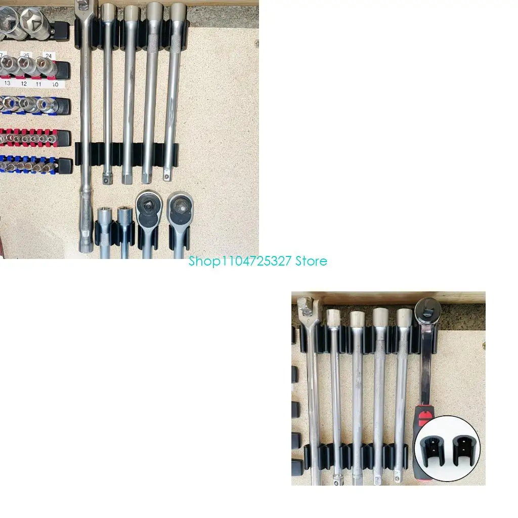 D8KF Wall Mounted Wrench Holder Ratches Storage Rack for Repair and Work Areas 10pcs