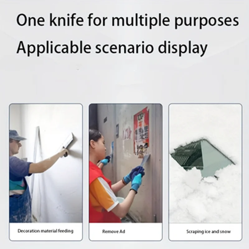 

Утолщенный шпатель из нержавеющей стали, инструмент для нанесения шпатлевки, очистки, штукатурки, покраски, укладки напольных покрытий и обработки стен.