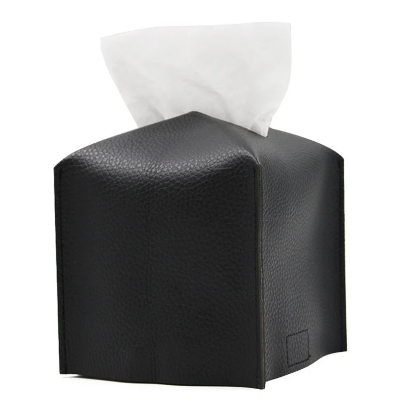 PU Leather Cube Tissue Box Holder Tissue Container Desktop Napkin Holder Decorative for Bathroom Vanity Countertop Night Stands