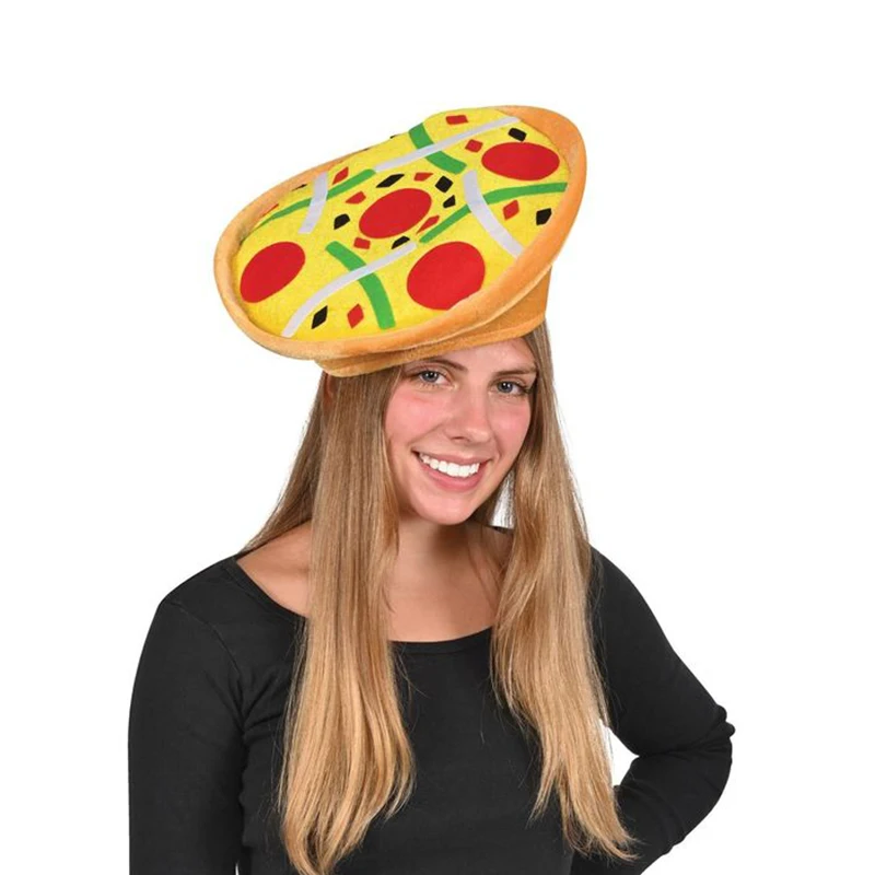Neu eingetroffener Damen-Food-Cap für Karnevalskostüme, Herren-Pizza-Hut, Neu 2026 – Detail 5