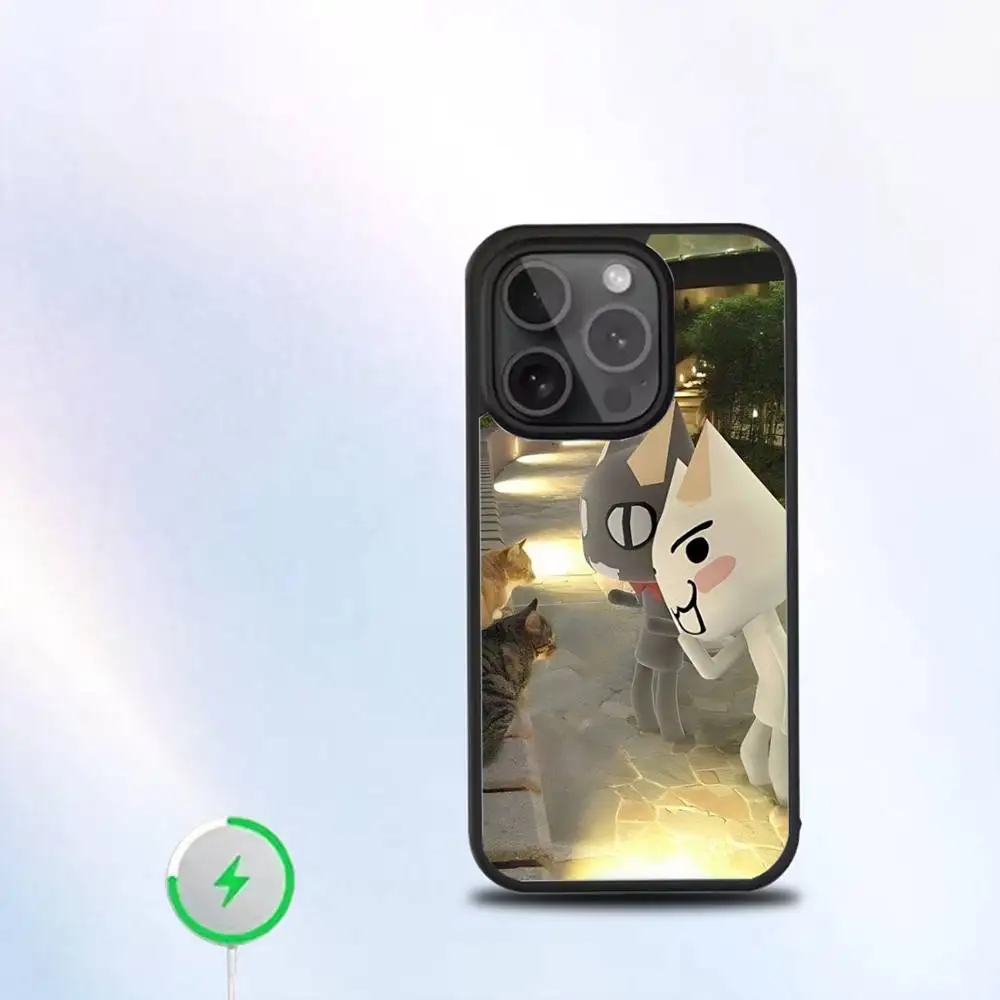 INS Cute Toro Inoue Cat Phone Case For iPhone 16,15,14,13,12,11,Pro,Max,Plus,Mini,SE New Magsafe Magnetic Wireless Charging