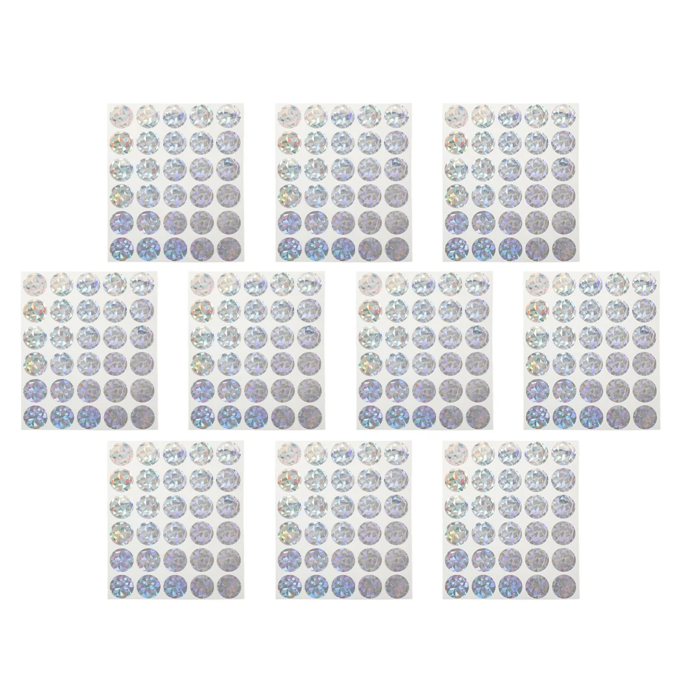 

10pcs 10 Sheets Scratch Off Stickers Self Adhesive Prize Labels Round Reward DIY Film Winner Cards Raffle Game Decor