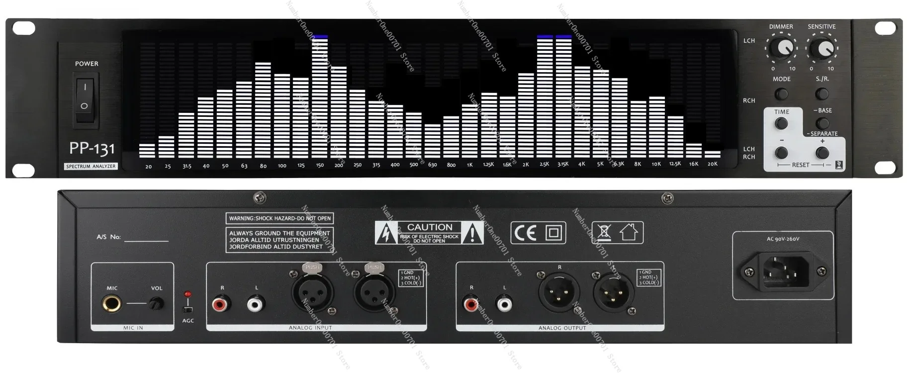 Bds PP-131 Rack-Mounted 2u Spectrum Display Equalizer Audio Level Amplifier Spectrum Analyzer Led Stage Power Supply