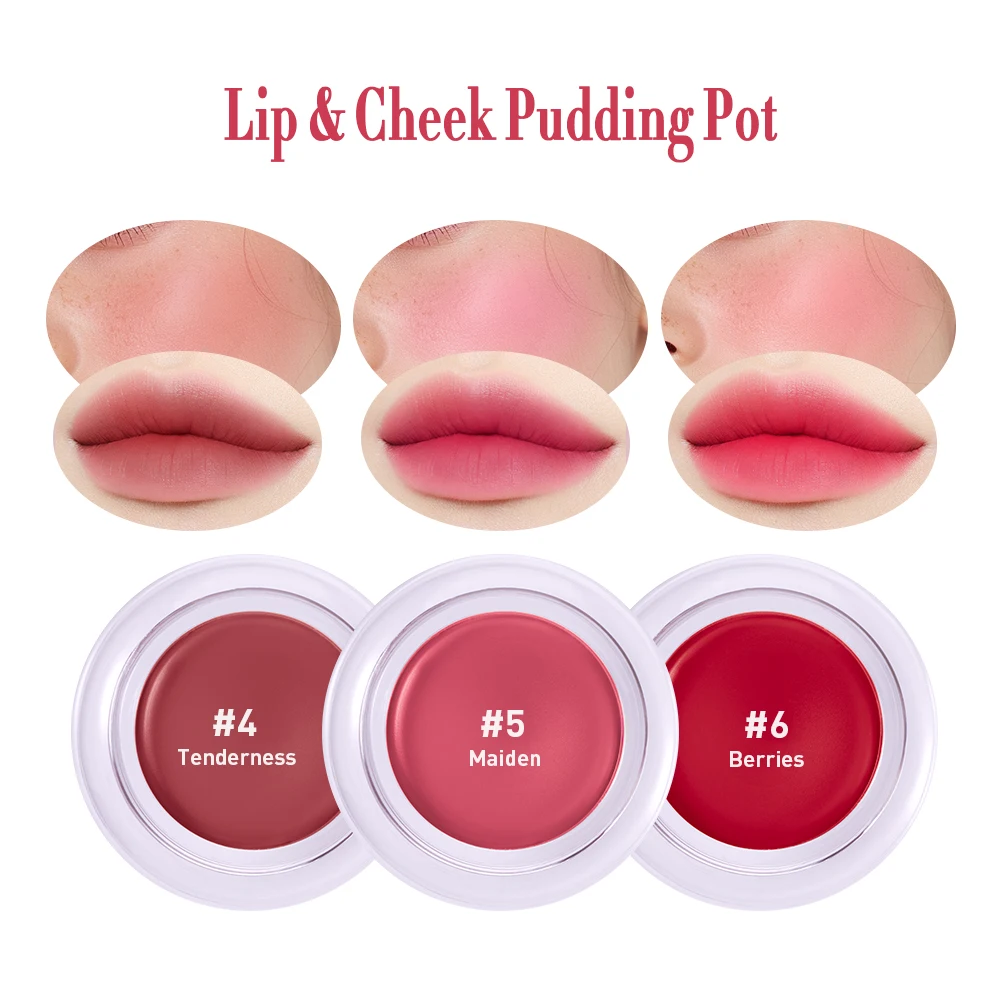 Lip&Cheek Blurry Pudding Pot | Blushed Moment - Baby | Makeup Blush, Buildable Lightweight, Multi-Use Soft Matte Finish | 5g