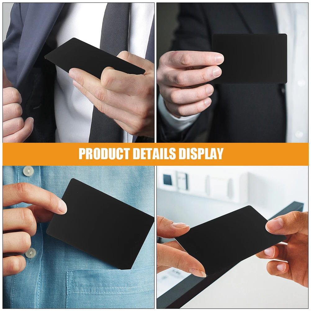 

100Pcs Metal Business Cards Blank Aluminum Alloy Smooth Surface DIY Engraved Name Cards for Business Metal Card