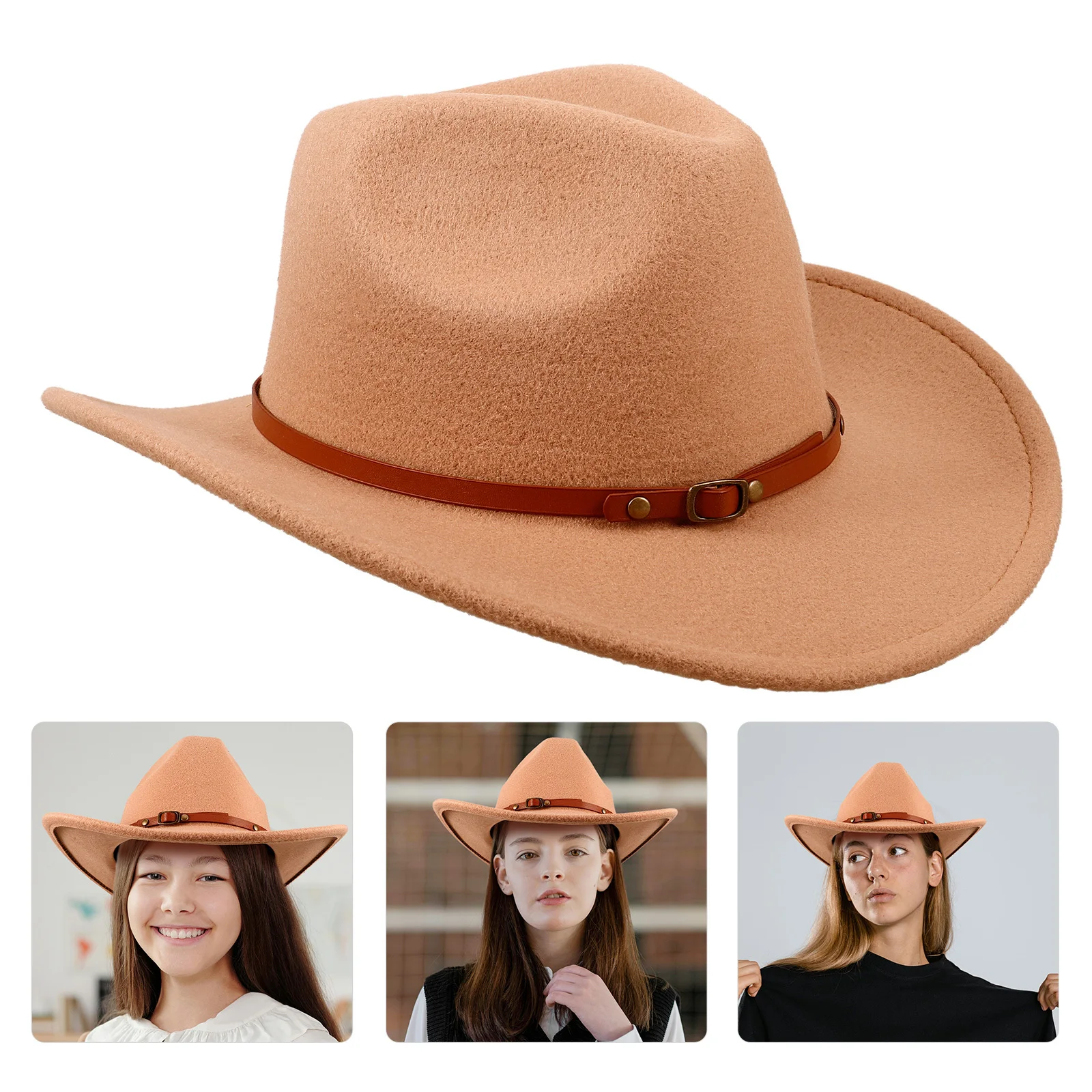 

Cowboy Hat Western Style Adjustable Women Men Party Costume Accessory Decorative Felt Hats for Themed Events Felt Hats for Women