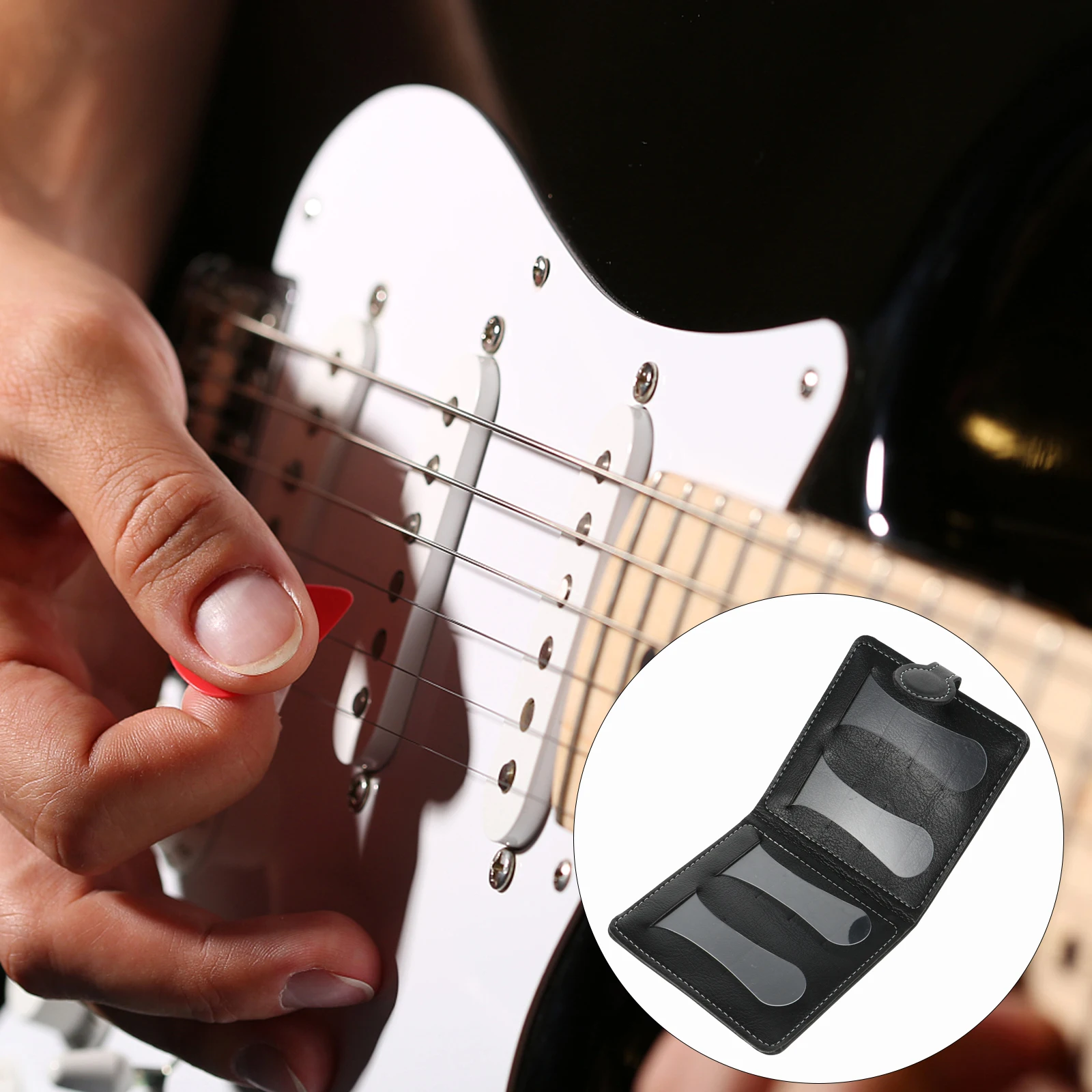 

Pick Bag Guitar Wallet Electric Portable Picks Holder Case Pu Storage Man Holders