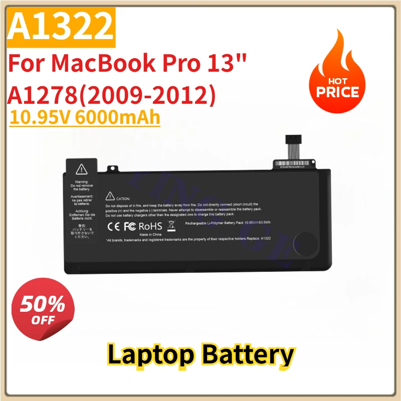 

High Quality Replacement Laptop Battery For Macbook Pro 13'' 15'' A1278 A1342 A1286 A1398 A1452 A1321 A1322 A1331 A1382 A1417