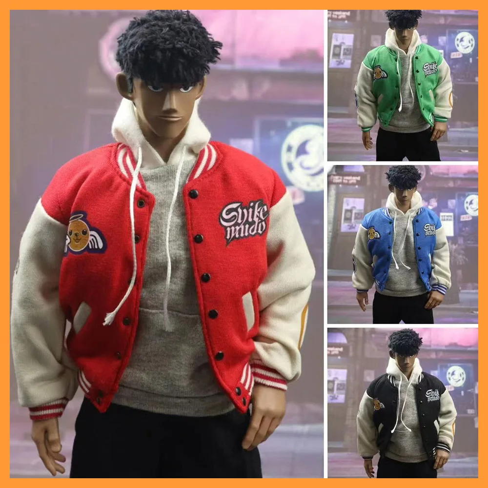 1/6 Scale Male Soldier Baseball Suit Jacket Men's Coat Trendy Loose Casual Short Tops for 12