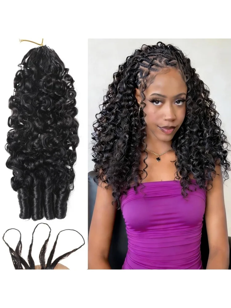 Burmese krullende haakwerk van echt haar, knotloze, voorgedeelde haarextensions, volledig hoofd Braziliaans haar voor vrouwen - afbeelding 2
