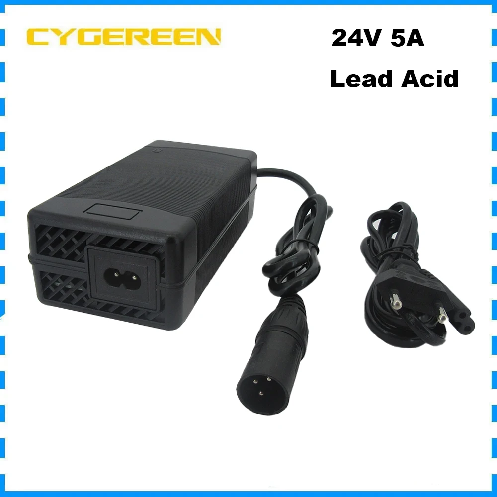 

24 Volt 5A Lead Acid Battery Charger 28.8V 5A XLRM Connector For 24V Wheelchair Fast Charger