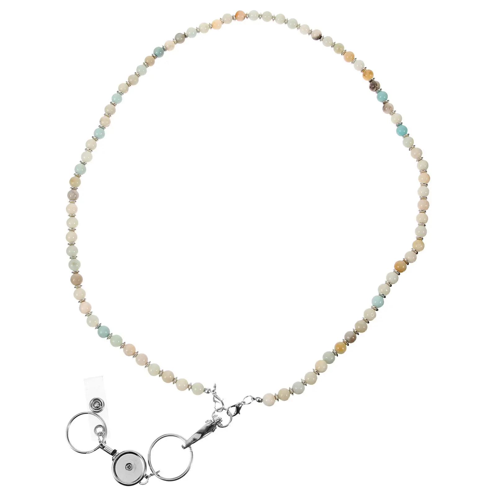 

Набор: модный бейдж-держатель на шею с бусинами для женщин, цепочка-аксессуар для ID-карты, удобный для медсестер и офисных работников