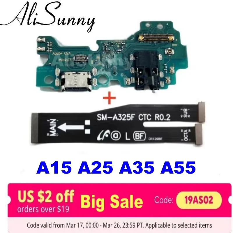 Charging USB Port+ Main Board Flex Cable for SamSung A72 A55 A54 A53 A52 A35 A34 A32 A25 A22 A21S Dock Connector MotherBoard