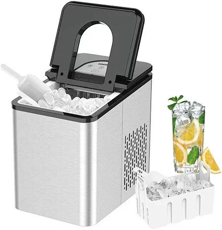 ماكينة صنع مكعبات الثلج الصغيرة التجارية المنزلية الأوتوماتيكية، ماكينة كونترتوب محمولة، ميزة التنظيف الأوتوماتيكية، بيع مصدر الطاقة الكهربائية #2