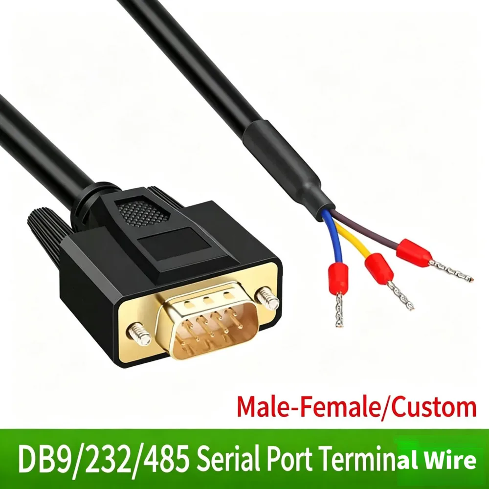 DB9 serial cable single-ended male-female RS232 connection line OM port 235 terminal 3-core