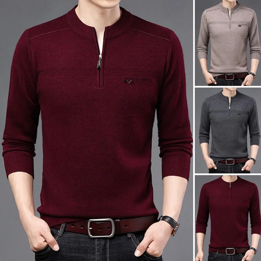 Keep Warm Skin-touch Loose Fake Pocket Bottoming Sweater Men Clothes