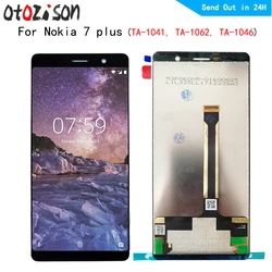 Tela IPS para Nokia 7 Plus, tela LCD, painel de toque, digitalizador com montagem de quadros, TA-1041, TA-1062, TA-1046, 6,0