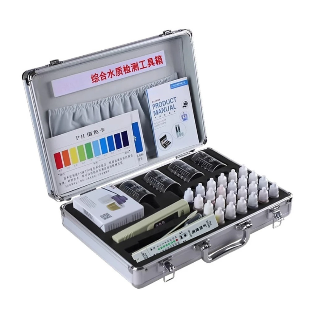 

Water Quality Testing Toolbox Set TDS Test Pen PH Electrolyzer Water Testing Reagent Liquid Kit Instrument
