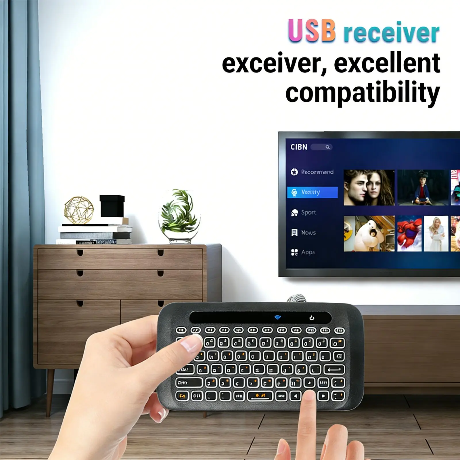 

Mini 2.4G Wireless Keyboard Touchpad 2-in-1 IR Learning 7-Color Backlight Portable Remote Control for Smart TV PC Android IOS
