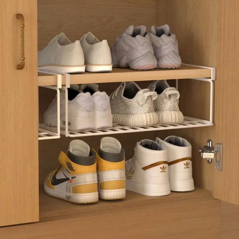 

Free Installation Folding Shoe Rack Layered Shoe Cabinet Storage Rack Partition Lower Shoe Rack Hook Type Storage Expansion Rack