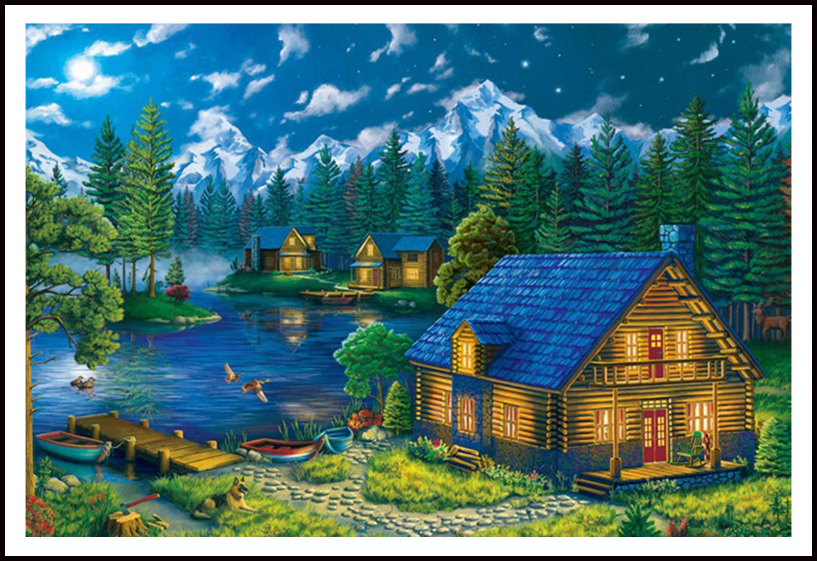 

Joy Sunday Stamped Cross Stitch Kits Supplies,14CT or 11CT Printed Pattern Embroidery Kit for Adults- Lakeside-House