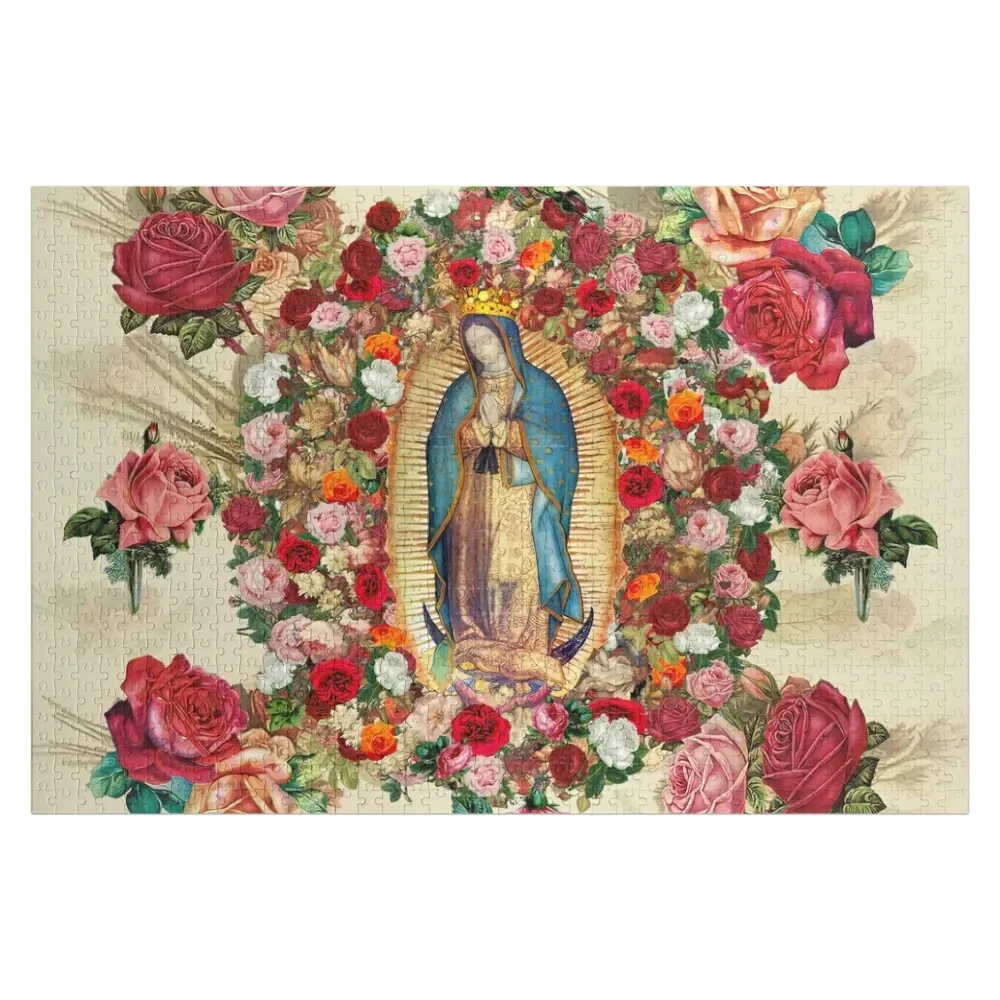 Our Lady of Guadalue Rose Potpouri Jigsaw Puzzle Custom Gifts Custom Wooden Name Game Children Puzzle