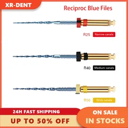 6PCS Dental Reciprocal Blue Files R25 R40 R50 Reciprocation Endo NITI File Heat Dental Only One Files Endodontic Instrument