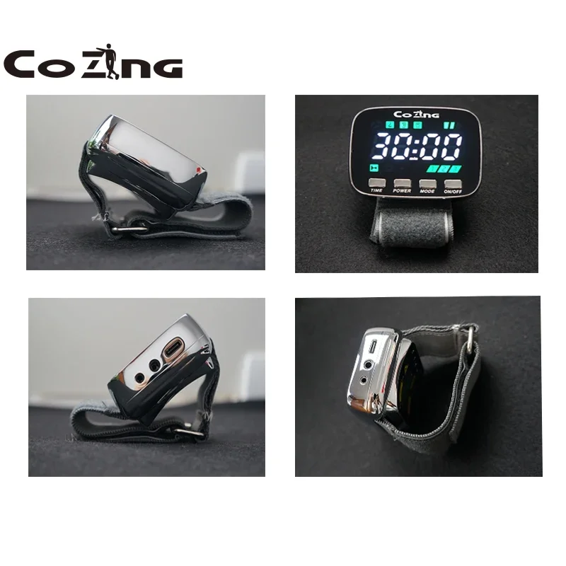 COZING Medical 4 Color Laser Therapy Acupuncture Watch Treatment Sinusitis Sore Tinnitus Lower Blood Pressure blood Clean Natura