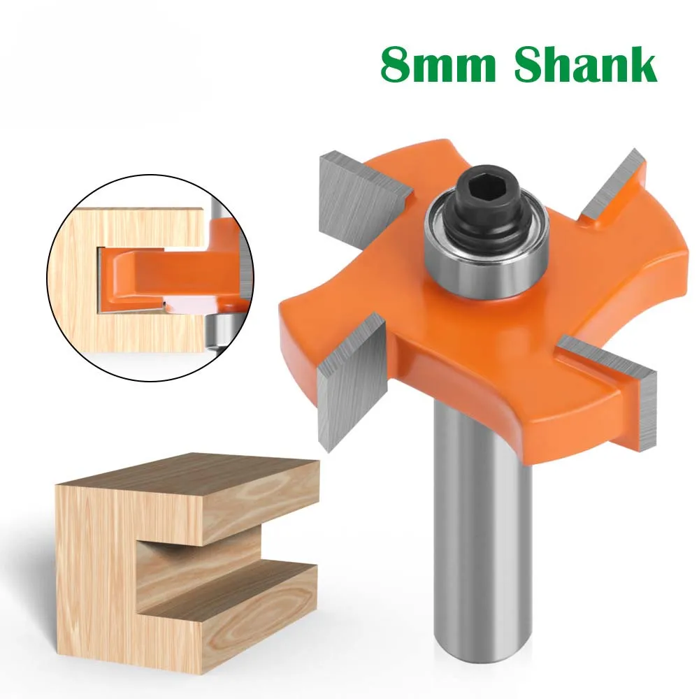 

Orange 8-Handle 4-Blade Ball T-Shaped Knife Slot Cutter Slotting Cutter Woodworking Slotting Milling Cutter Trimming Machine Mil