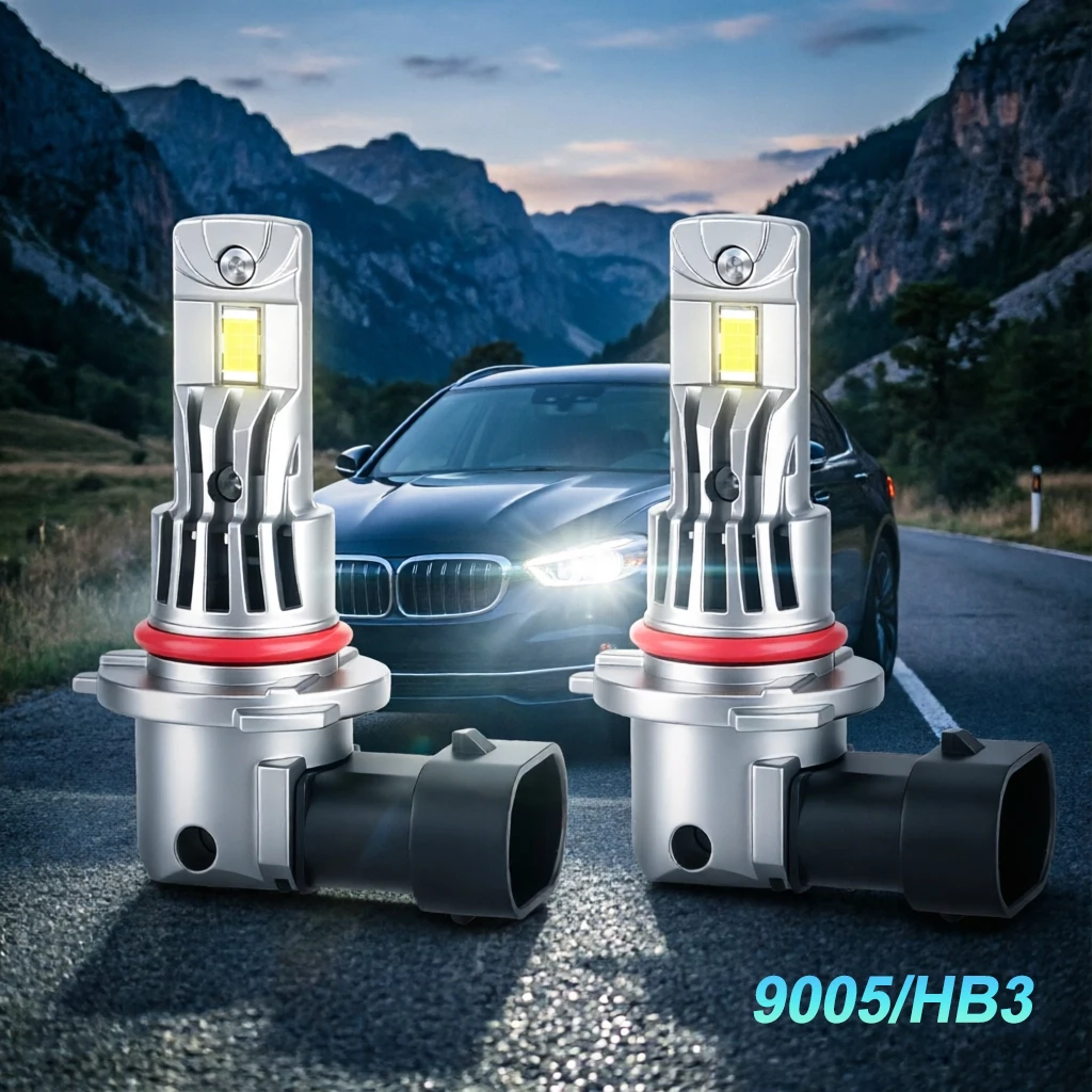 2 Stück Upgrade 9005 LED-Glühbirnen, 30000 lm Helligkeit, HB3-Glühbirnen, 6500 K Weiß, Plug&Play-Ersatz-Scheinwerferbirne, schnelle Installation