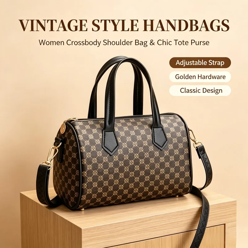Vintage Style Handbags Crossbody Bag Adjustable Strap Women Messenger Shoulder Bag Sophisticated Accessory Tote Bag Purse Chic