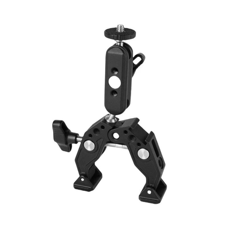 

360 Rotating Two Ball Head Video Rigs Clamp Cold Shoe Mount 1/4" Thread Adapter for DSLR Action Camera Lighting Fixtures
