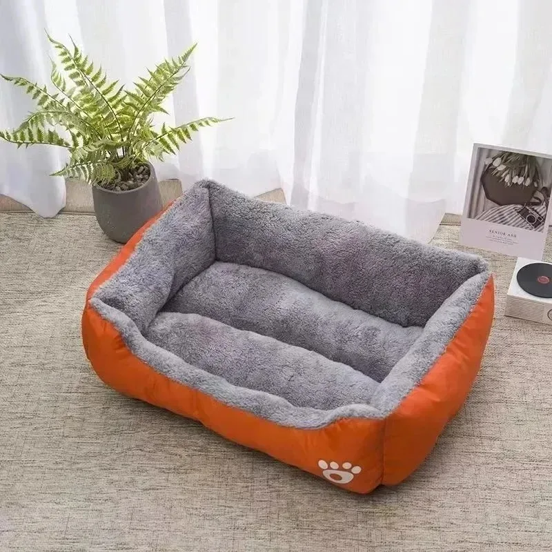 Large Pet Cat and Dog Bed Warm Comfortable Dog House Soft PP Cotton Nest Dog Basket Mat Autumn and Winter Waterproof Cat Bed