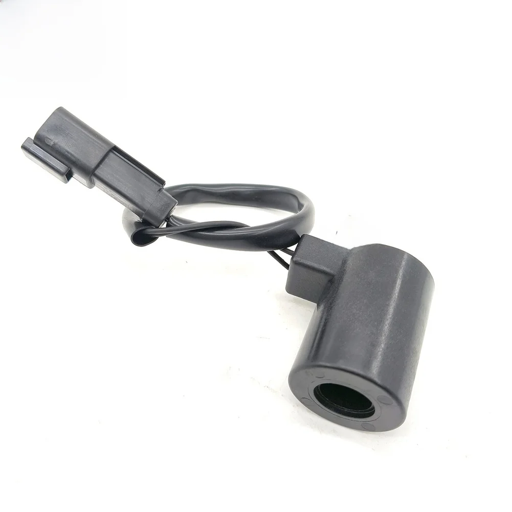 Excavator Coil ZAX60 Solenoid Valve Temperature Resistant 12V DC Power 14mm Body Height 45mm Overall Length Metal Construction
