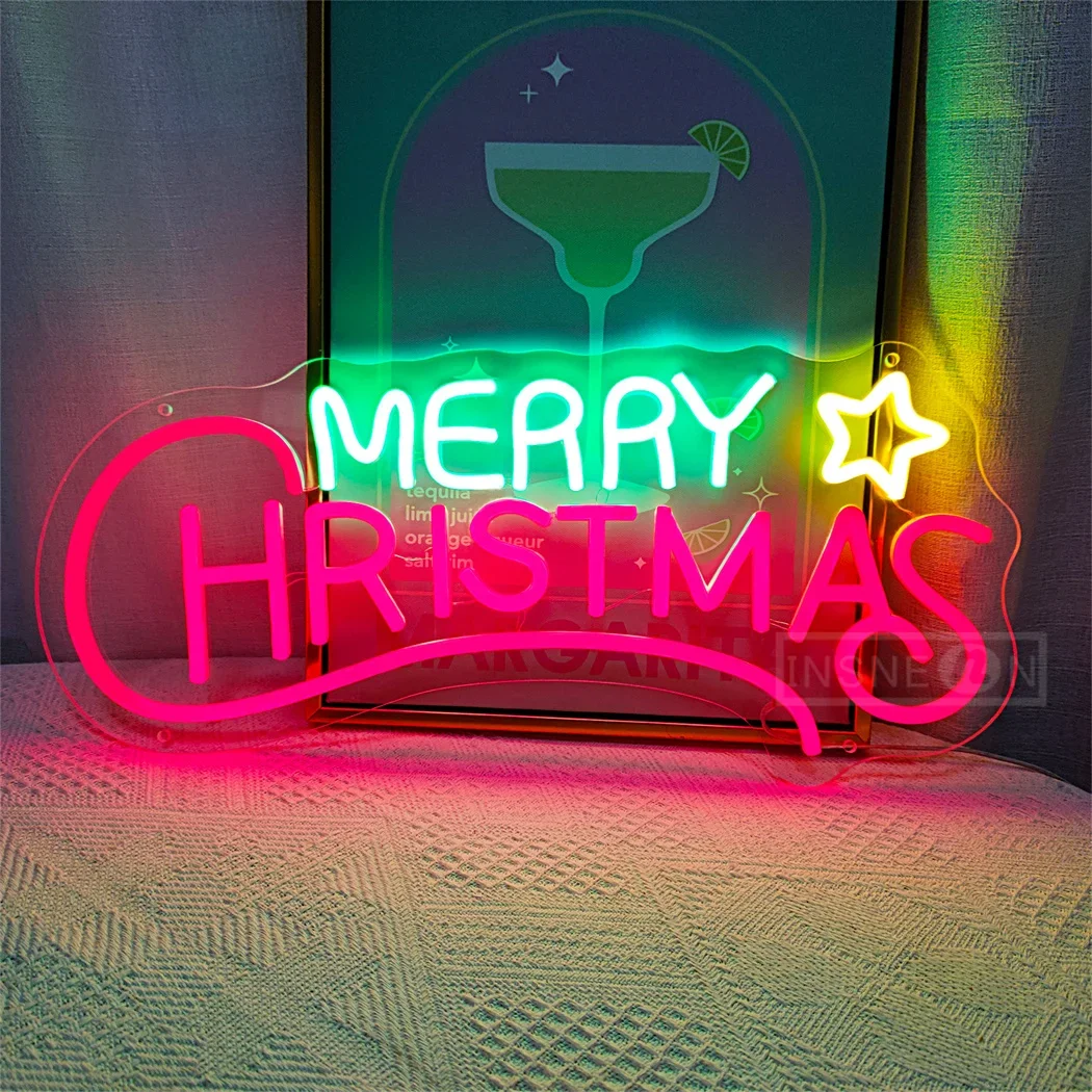 Feliz Natal LED Neon Light Signs, Novidade Art Decor, Quarto, Casa, Escritório, Bar, Clube, Festa