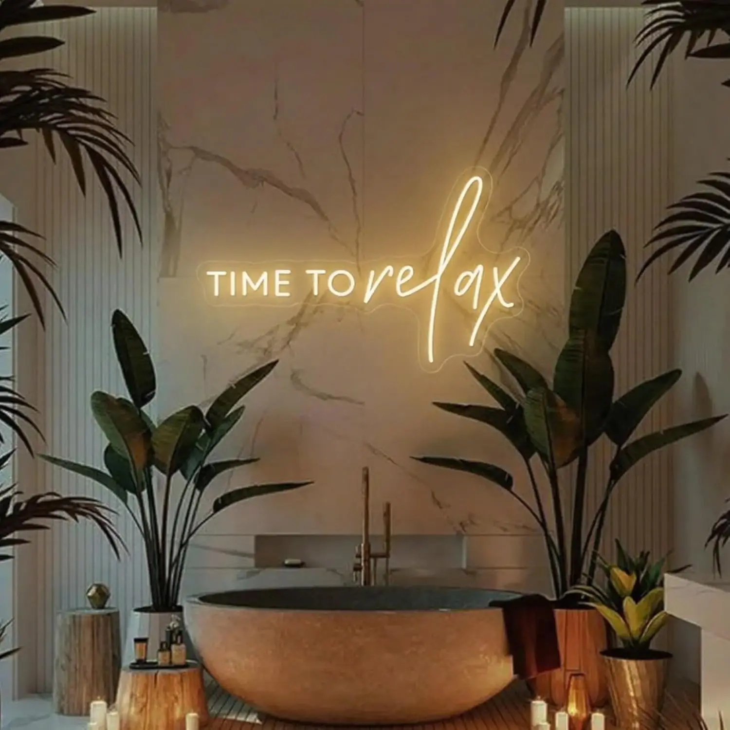 

TIME To relax Neon Sign USB Powered Handmade LED Light for Bar Beauty Salon Massage Parlor Restaurant Bedroom Decoration