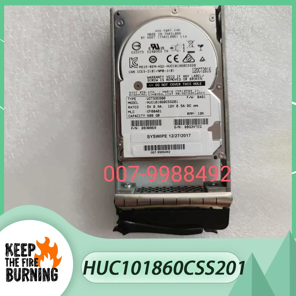 For NetApp 007-9988492 600G 10K 2.5'' SAS HUC101860CSS201 Hard Disk 0B30869