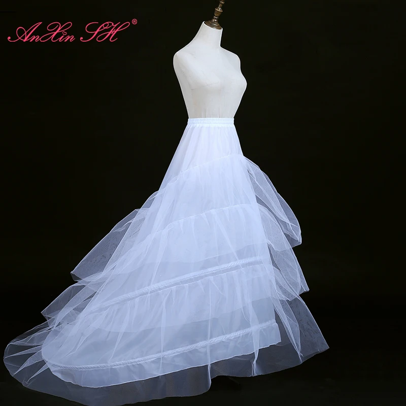 AnXin SH bride Wedding Dress Brace Various Enlarge white ruffles petticoat bustle underskirt Adjustable Dress tails pannier