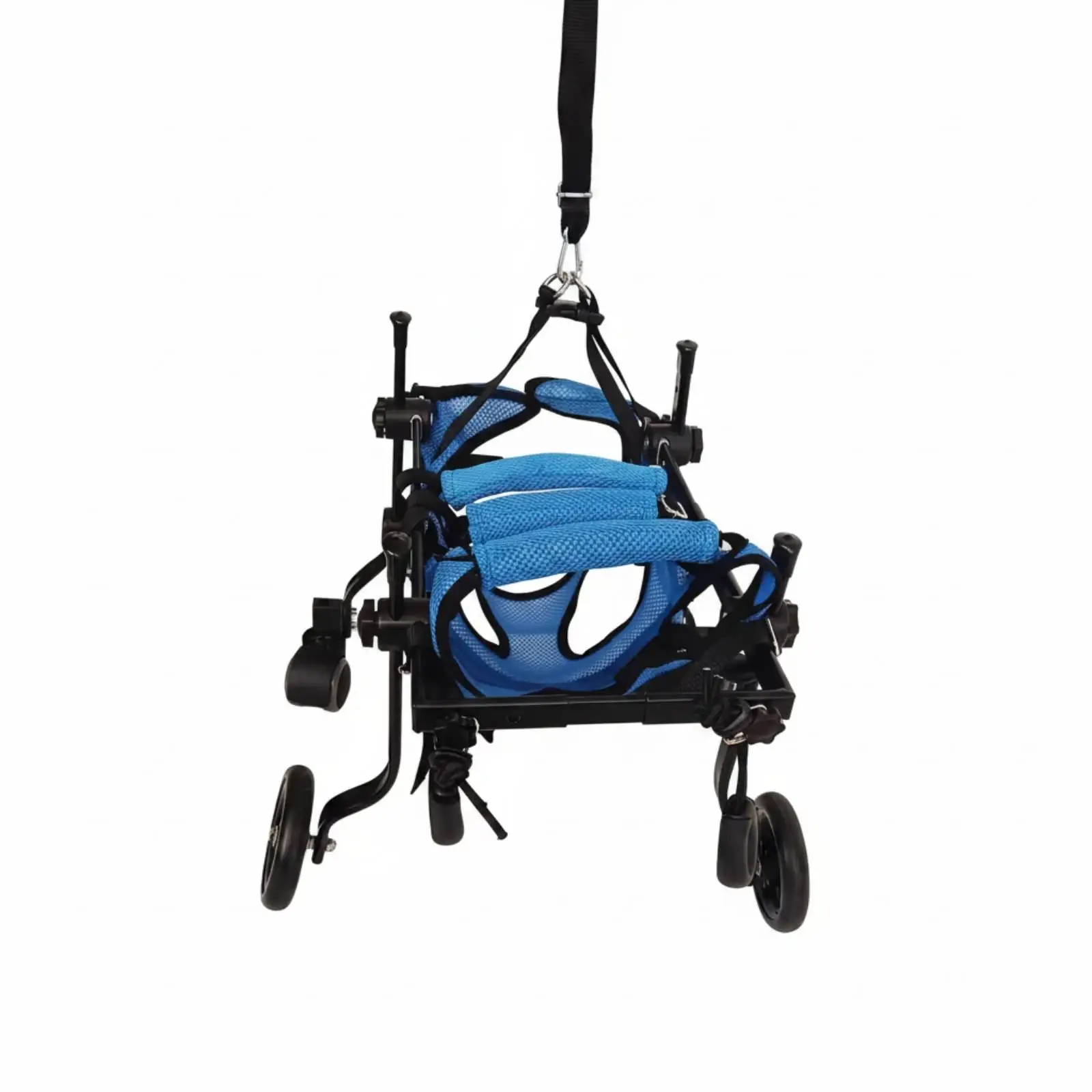 Support Mobility Cart for Dogs Adjustable Metal Walking Trolley Pet Aid for Post Surgery Recovery
