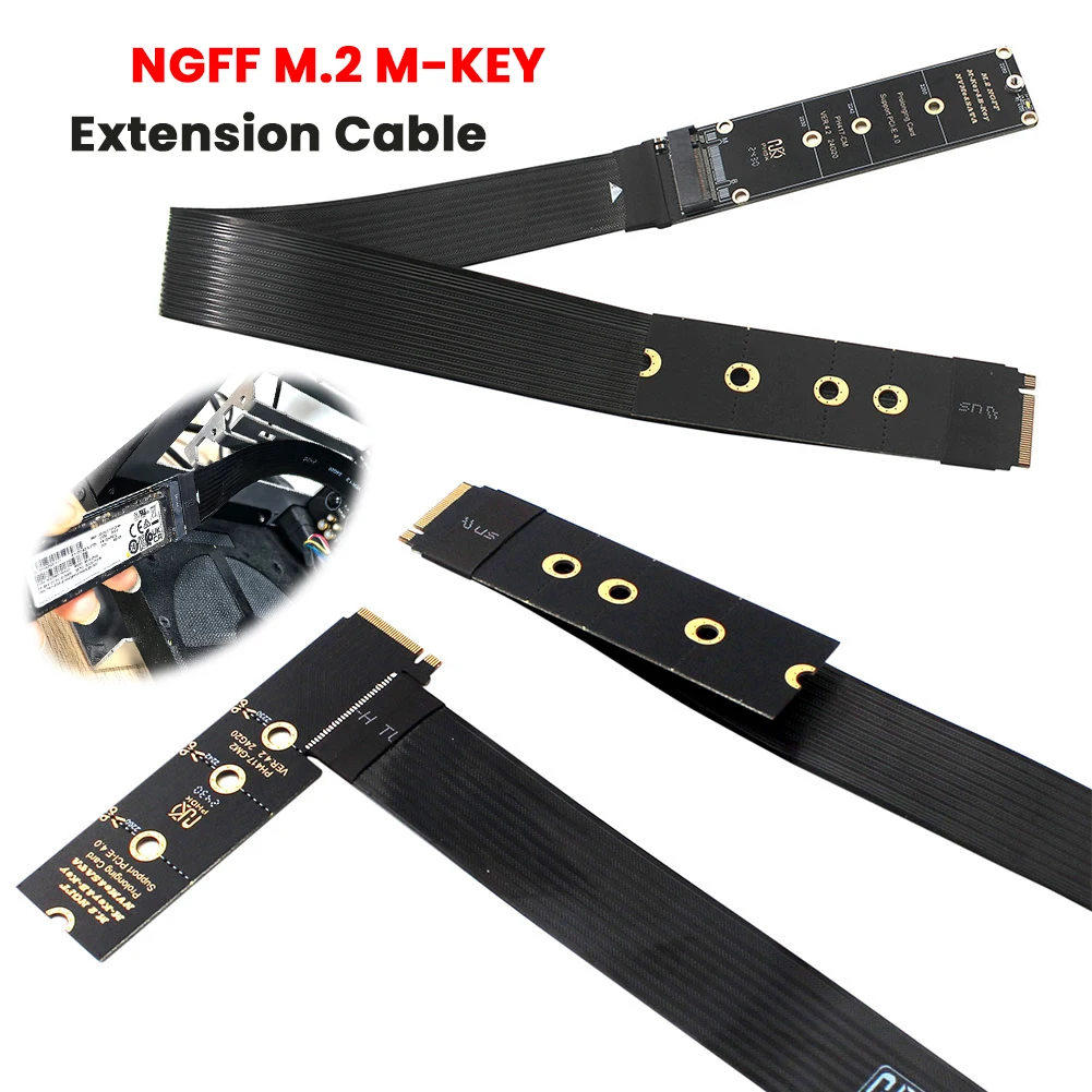 

M.2 NVME NGFF M-Key SSD Extension Cable Support PCle4.0 M.2 NVMe SSD Extension Cable for M.2 2230 2242 2260 2280 SSD