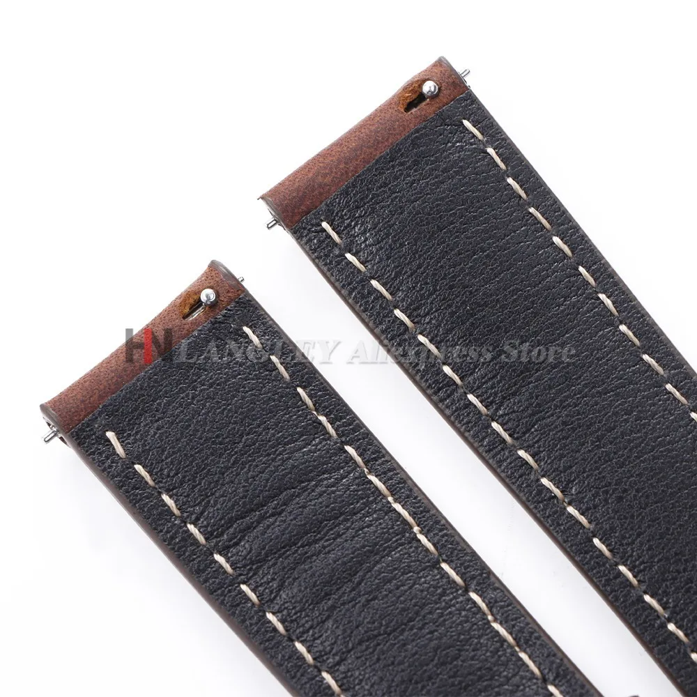 Rindsleder-Uhrenarmband 14mm 16mm 18mm 20mm 22mm 24mm Vintage Dunkelbraun Schnellverschluss-Uhrenband für Samsung Galaxy Watch 8/7/6/5/4 – Detail 14
