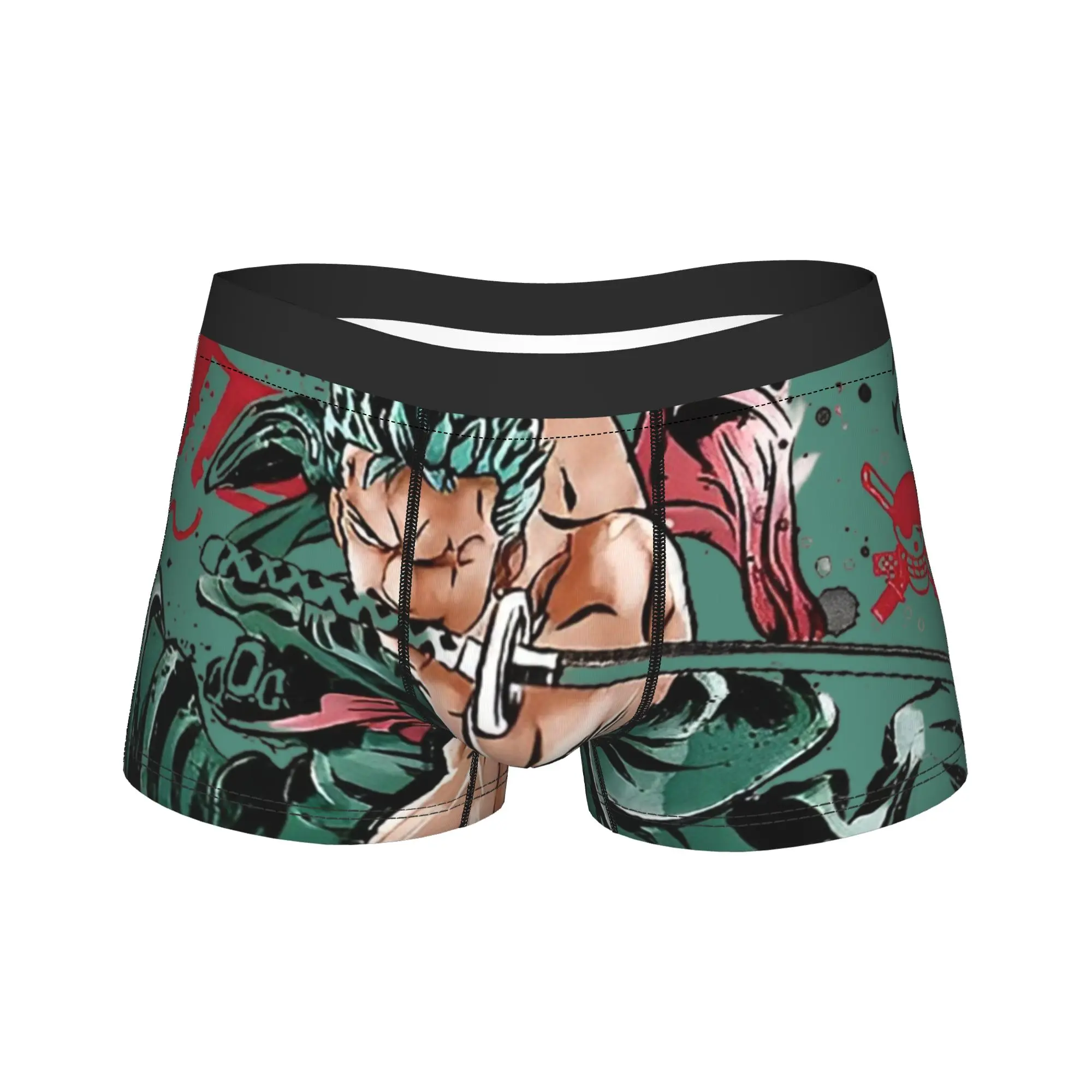 

Roronoa Zoro Manga Anime Men Underwear One Piece Pieces Boxer Briefs Shorts Panties Funny Breathable Underpants for Male M-XXL