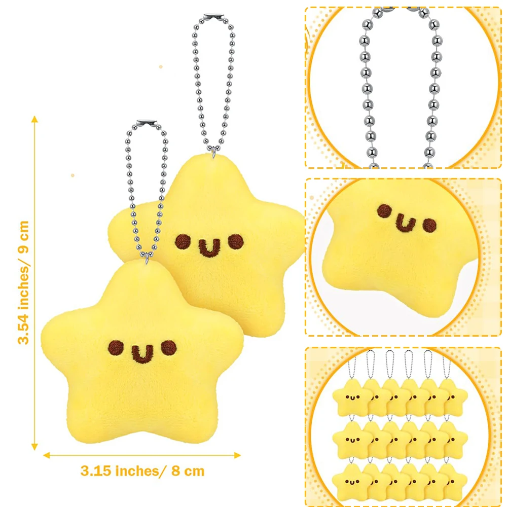 نجوم صغيرة ألعاب من نسيج مخملي المفاتيح الفتيات رقيق لينة لطيف حقيبة الظهر قلادة العملي الكرتون صراخ ستار سلاسل المفاتيح الهدايا ديكور