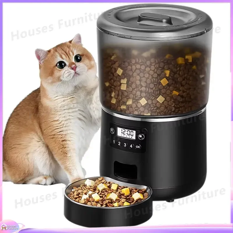 Automatic Pet Feeder for Cats and Dogs Smart WiFi Programmable Food Dispenser with Camera Timer Voice Recording Portion