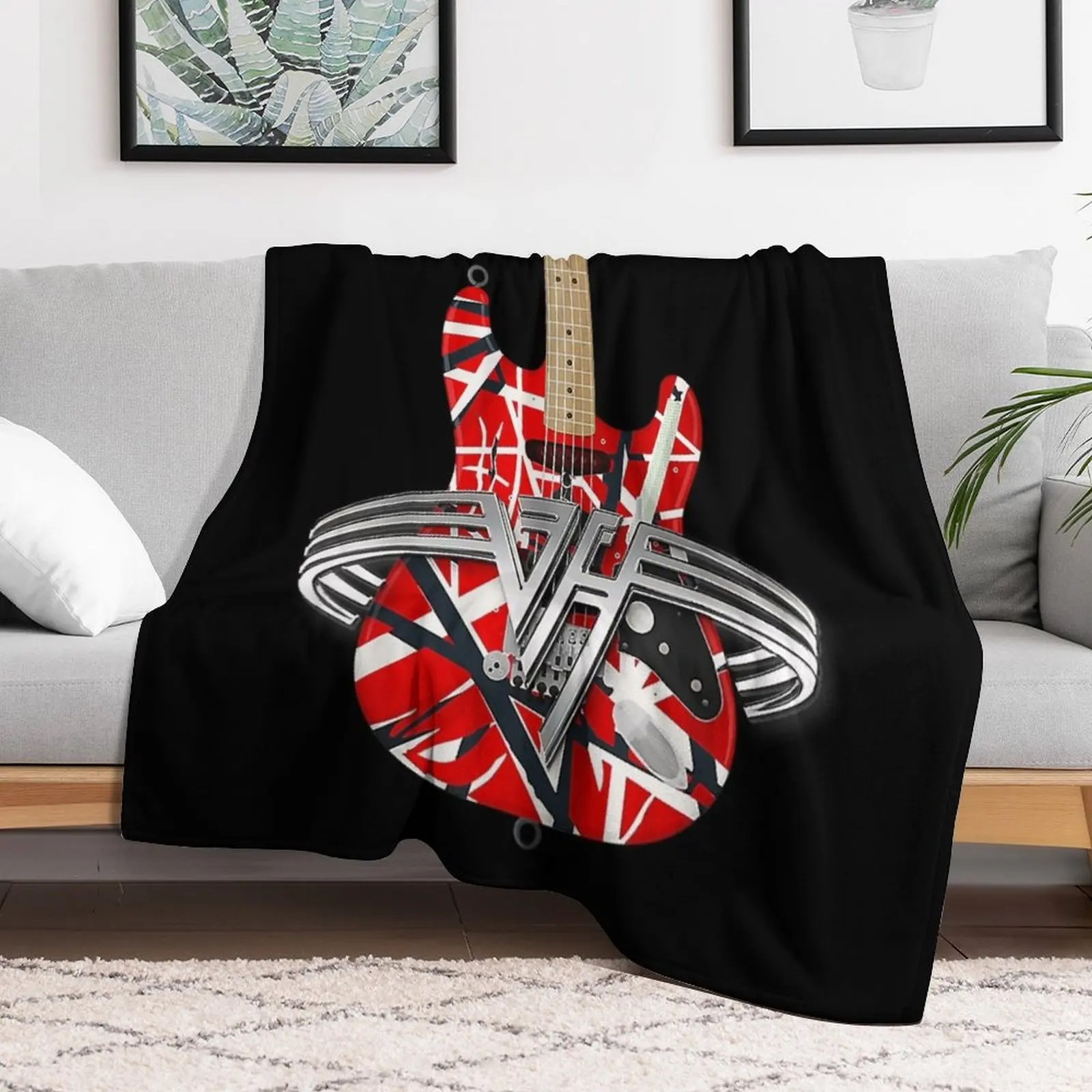 Classic Guitar Vintage Tee 1960s Outfits For Men, Women . Throw Blanket Bed christmas decoration Plaid on the sofa Blankets