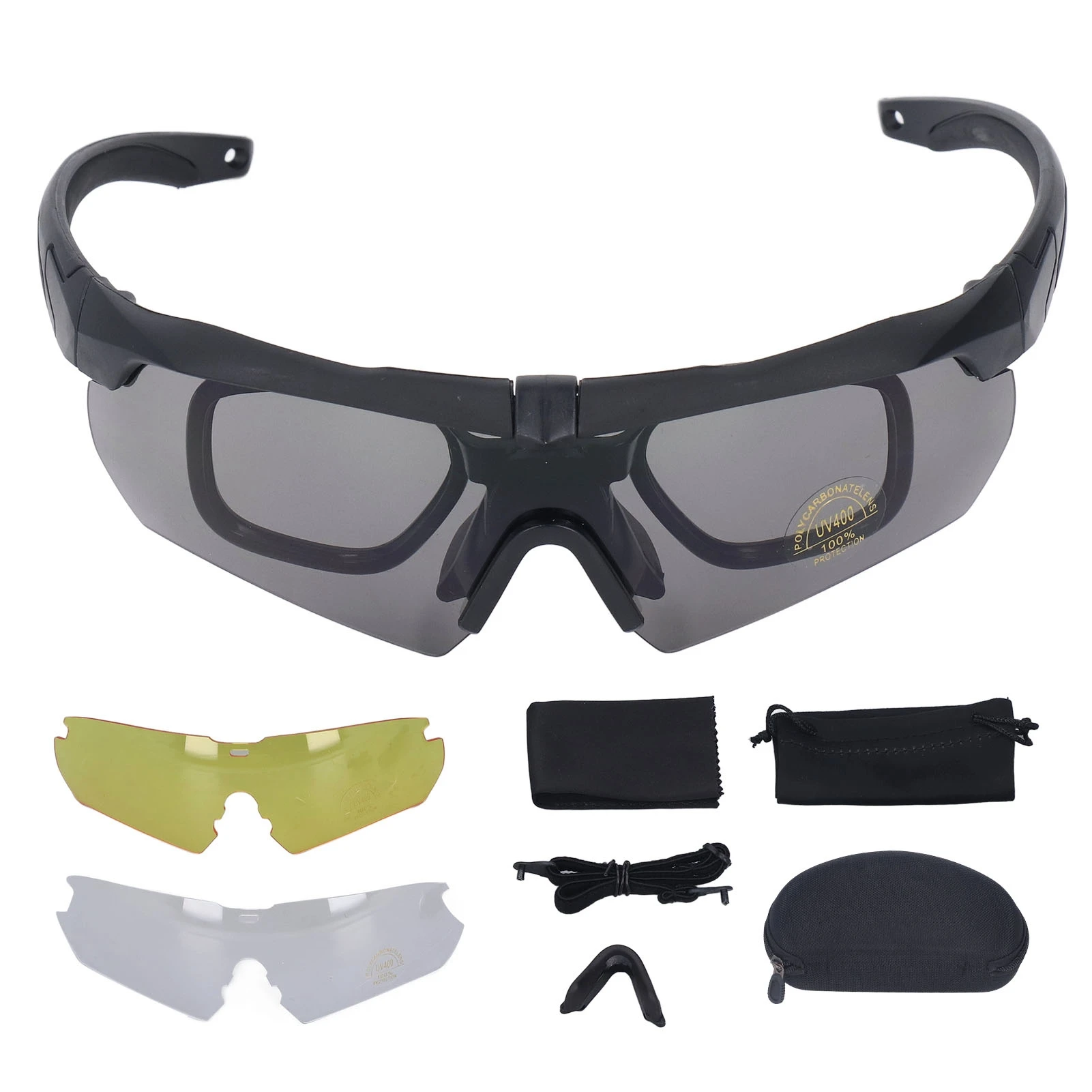 

ZK30 Impact Goggles Outdoor Cycling Sports Glasses with Transparent Yellow Interchangeable Lenses