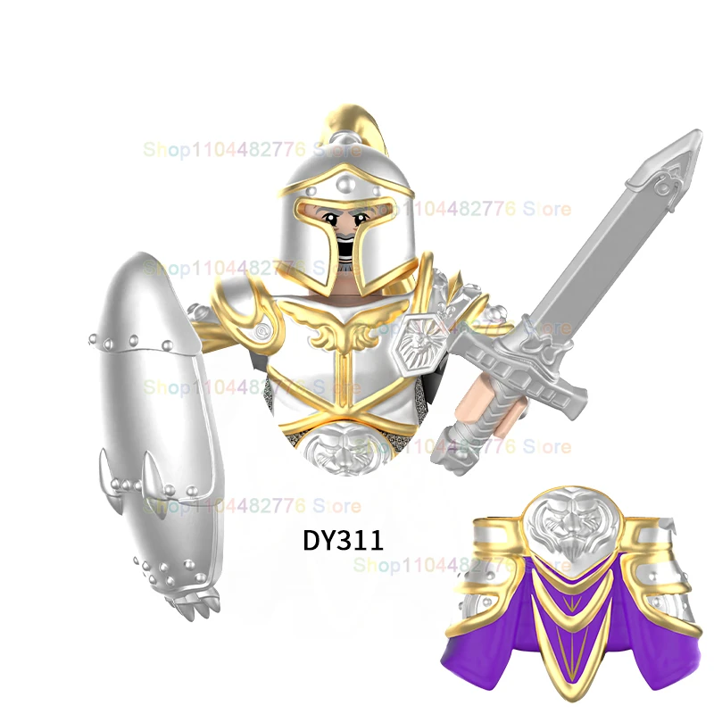 Anime Armee Soldaten Bausteine Spiel Serie World of Warcraft Zubehör Schwert Schilde Puzzle Spielzeug für Kinder Geburtstag Geschenke