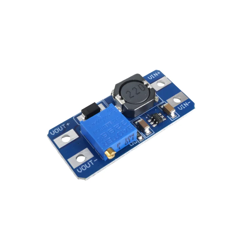 MT3608 Boost Converter Module DC-DC Step Up 2-24V to 5-28V Adjustable 2A High Current High Efficiency with Micro USB Input